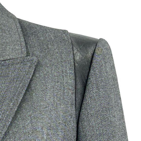 Tahari Arthur S Levine Gray Black Jacket Size 8 Petite Women Lined Blazer - Picture 13 of 16